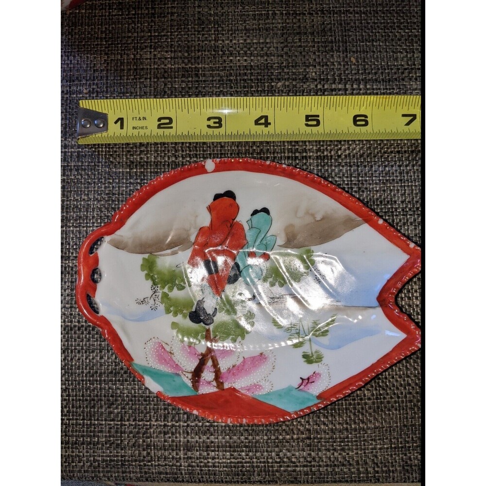 Vintage Hand Painted Geisha Girl Porcelain Bowl Dish READ